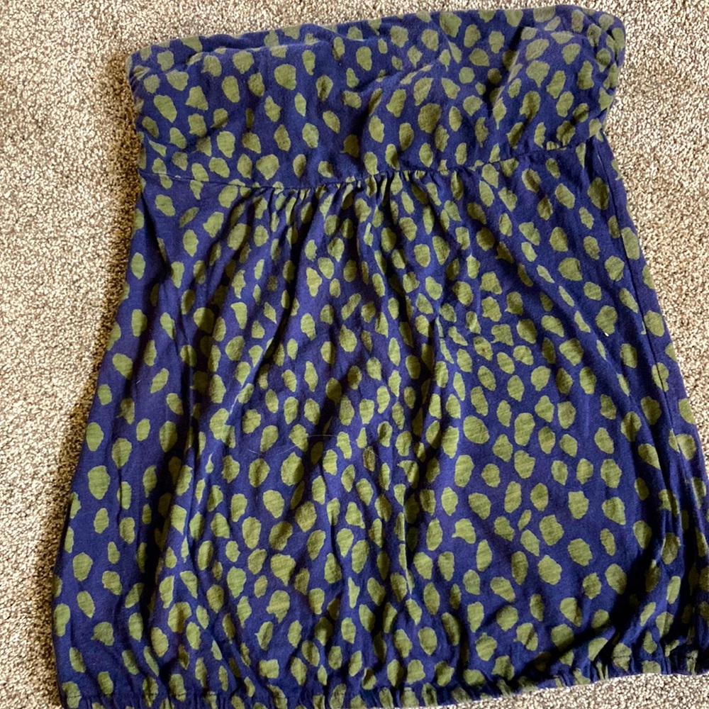 VTG American Eagle strapless tshirt sz l 💯 cotton navy with green shelf bra
